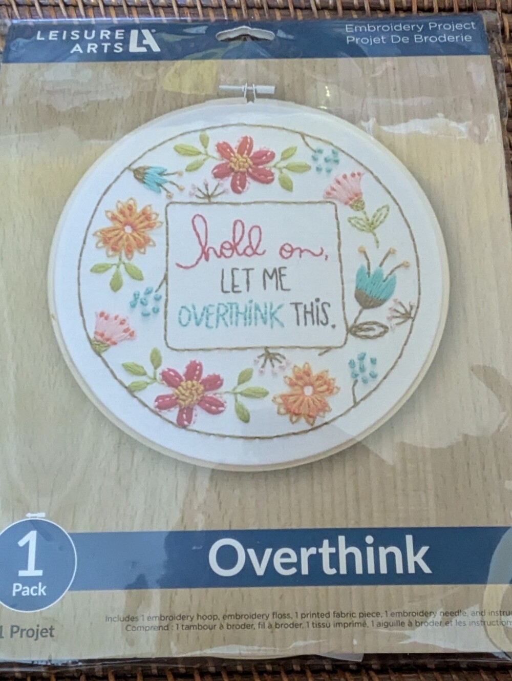 Leisure Arts Embroidery Project Complete Kit: "Overthink"